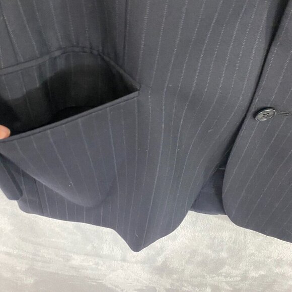 Brooks Brothers 1818 Madison SAXXON Suit Jacket Blazer Size 43R 38W Black Stripe - Picture 13 of 16